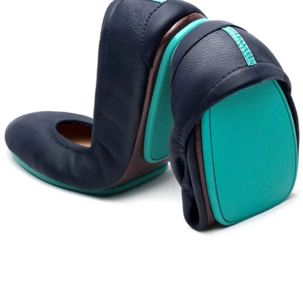 TIEKS BLUE & TEAL BALLET SHOES SIZE 8 - Picture 2 of 6